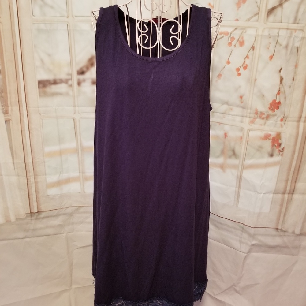 NWOT Purple Tank Dress By Cozy Bear  L